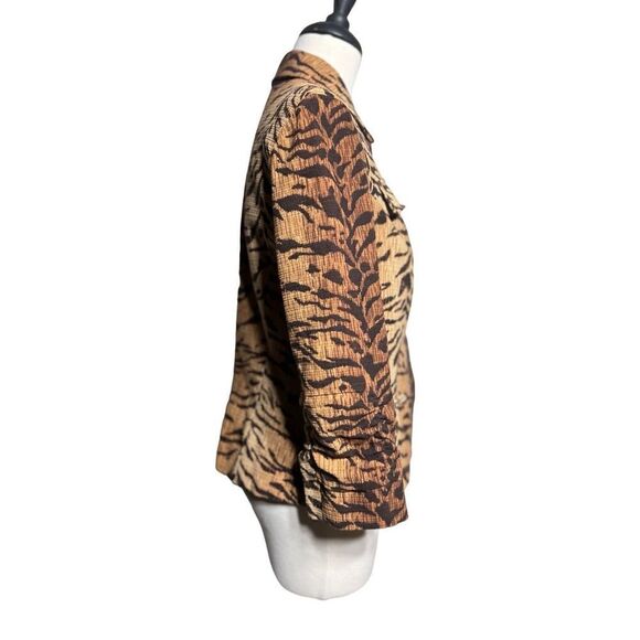 Anthracite Animal Print Fitted Jacket Blazer Size 6 - Picture 2 of 5